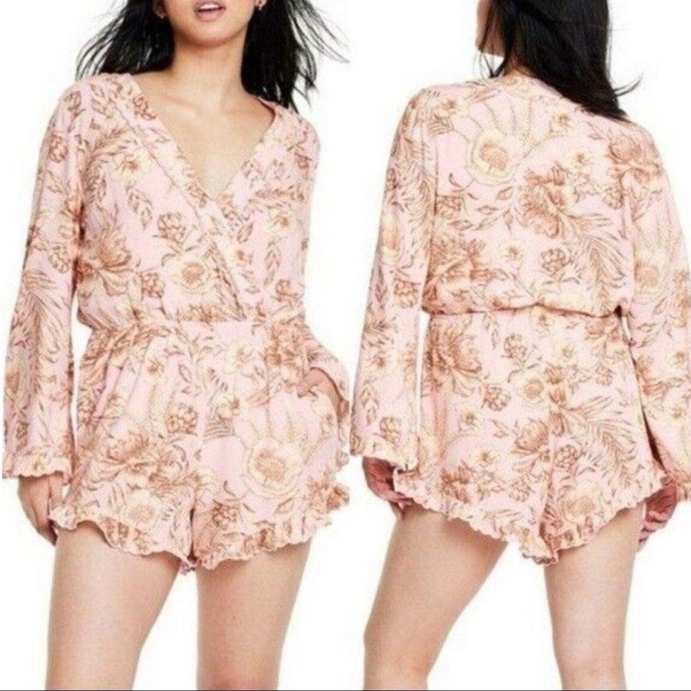 Agua Bendita Pink and Cream Floral Top